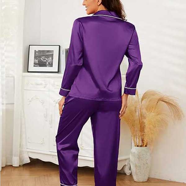 Purple Full Sleave Silk Shirt and Trouser
