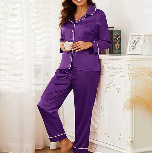 Purple Full Sleave Silk Shirt and Trouser