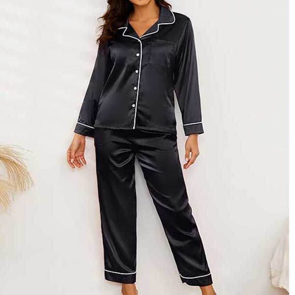 Black Full Sleave Silk Shirt and Trouser