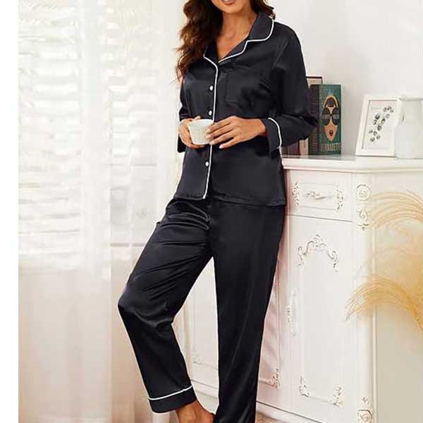 Black Full Sleave Silk Shirt and Trouser