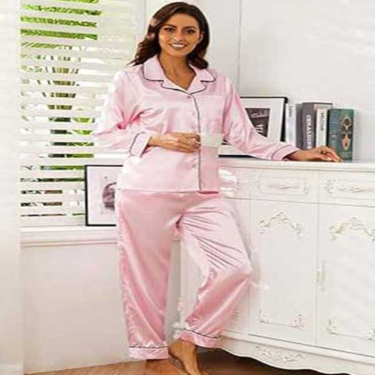 Pink Full Sleave Silk Shirt and Trouser