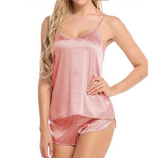Pink Silk Cami and Short
