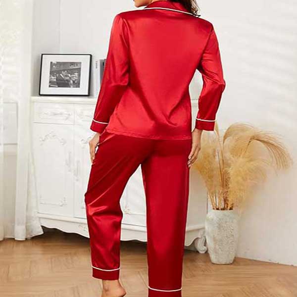 Red Full Sleave Silk Shirt and Trouser