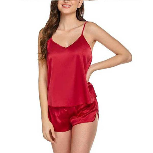 Red Silk Cami and Short